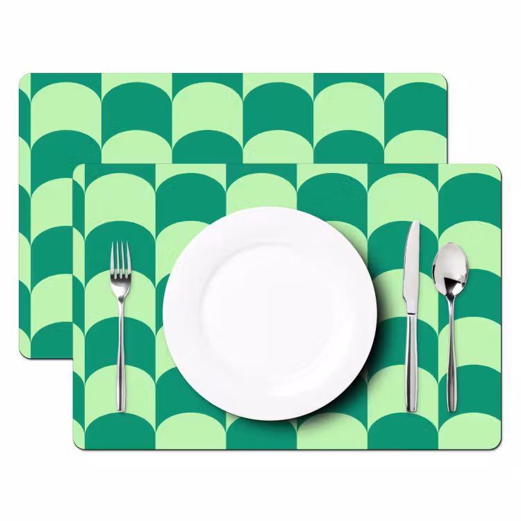 Placemat - 6 stuks - Bogen - Groen - Gestapeld — 2