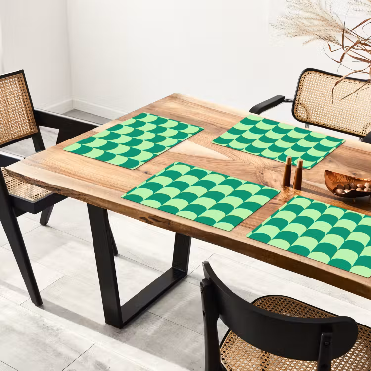 Placemat - 6 stuks - Bogen - Groen - Gestapeld — 5