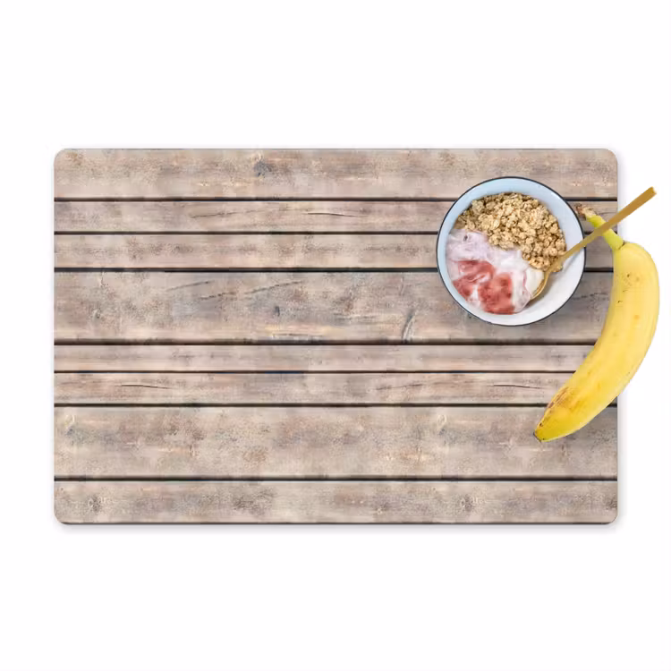 Placemat - 6 stuks - Brocante - Patronen - Hout - Planken — 1