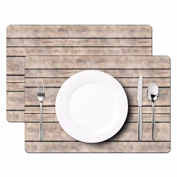 Placemat - 6 stuks - Brocante - Patronen - Hout - Planken — 2
