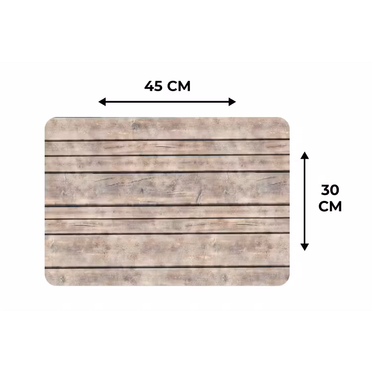 Placemat - 6 stuks - Brocante - Patronen - Hout - Planken — 3