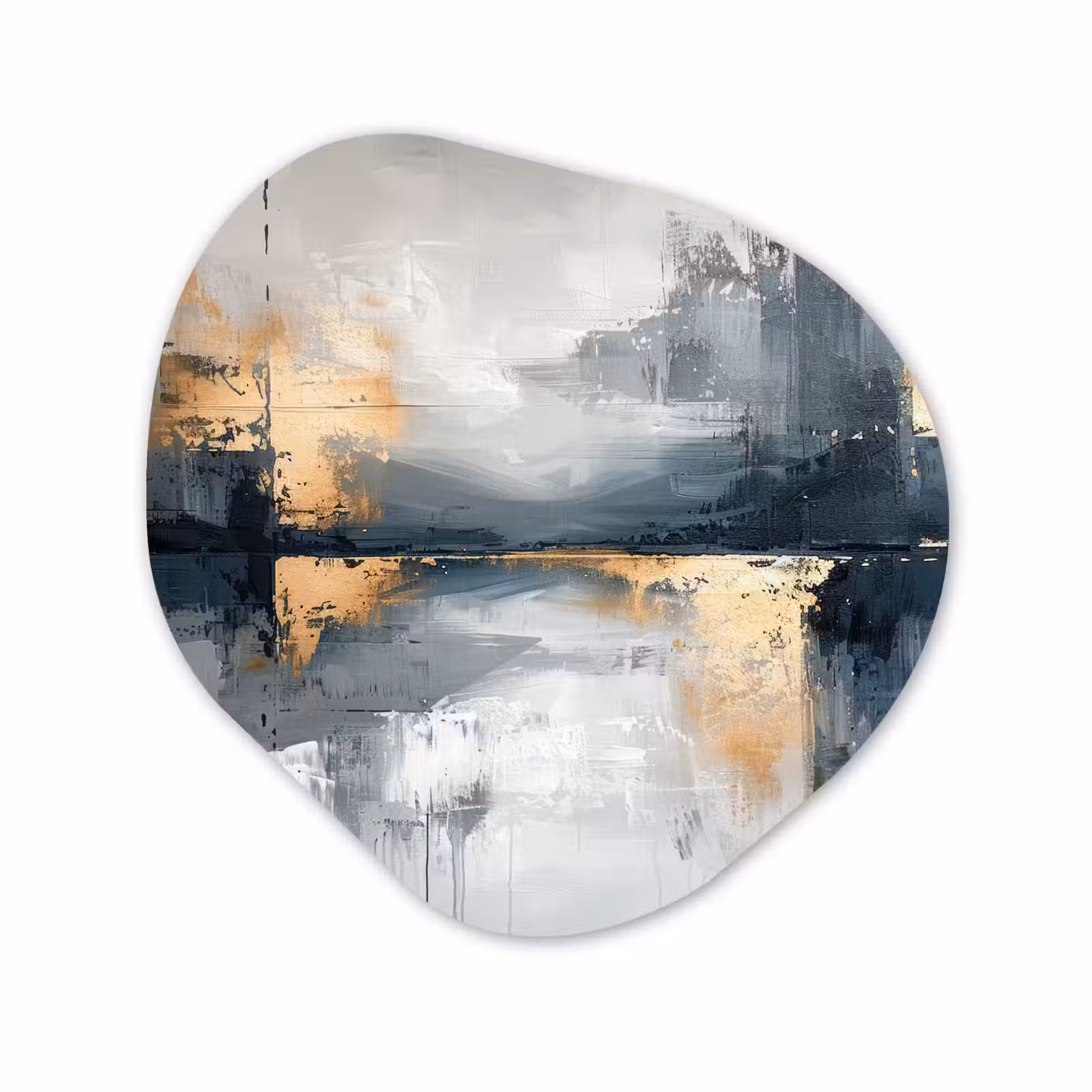 Organisch schilderij - Forex - Kunst - Grijs - Goud - Abstract — 1