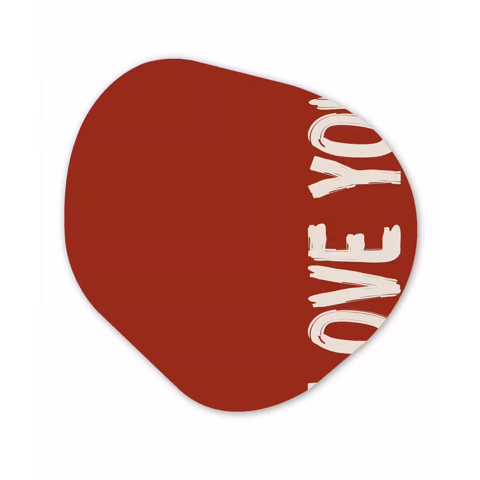 Organisch schilderij - Glas - Schuin - Loveyou - Rood — 1