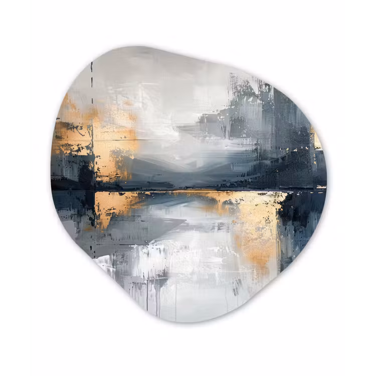 Organisch schilderij - Forex - Kunst - Grijs - Goud - Abstract — 1