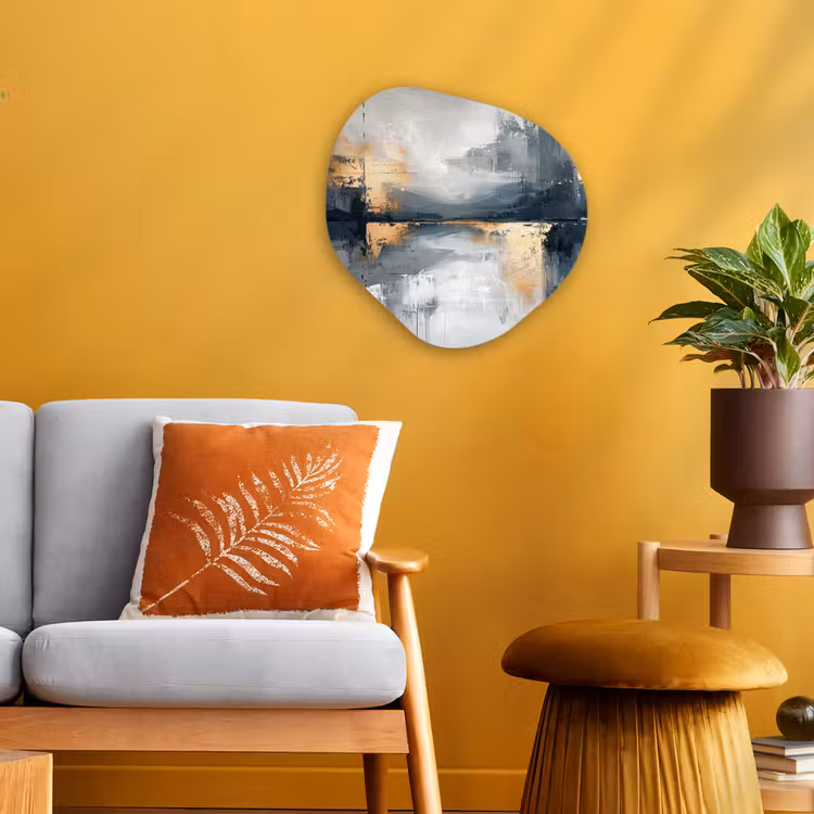 Organisch schilderij - Forex - Kunst - Grijs - Goud - Abstract — 3