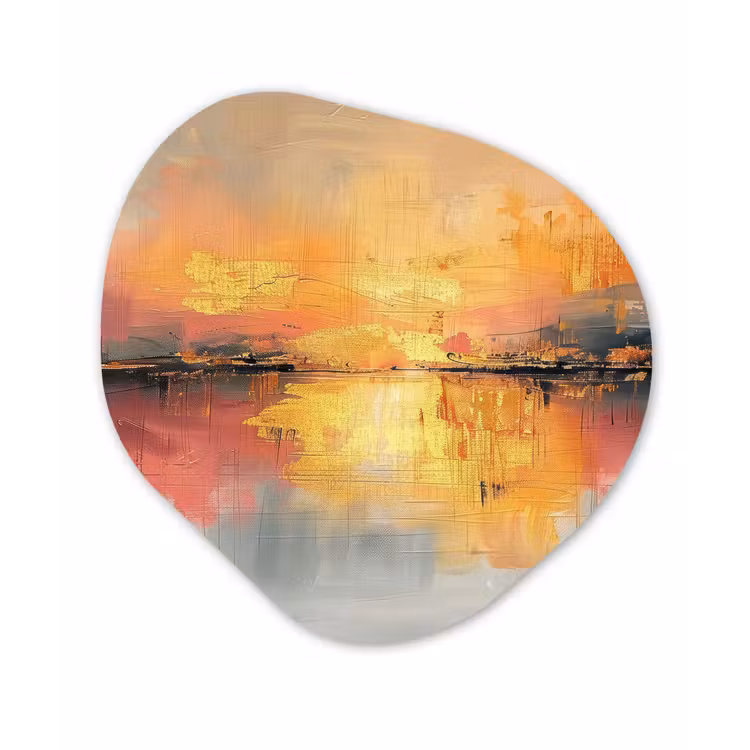 Organisch schilderij - Forex - Modern - Abstract - Goud - Roze — 1