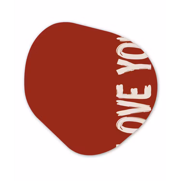 Organisch schilderij - Glas - Schuin - Loveyou - Rood — 1