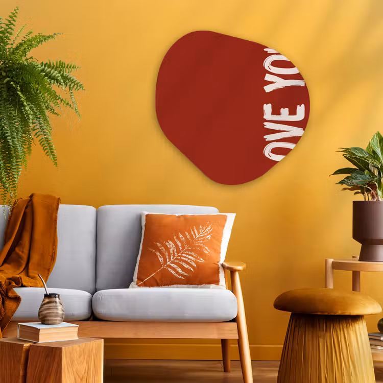 Organisch schilderij - Glas - Schuin - Loveyou - Rood — 3