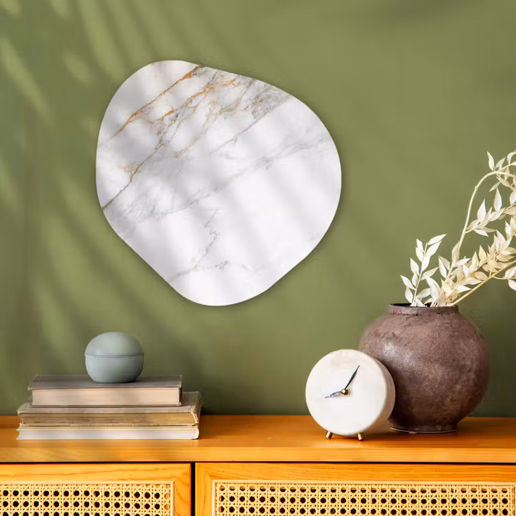 Organisch schilderij - Forex - Marmer - Steen - Wit - Goud - Marmerlook - Steen - Luxe — 2