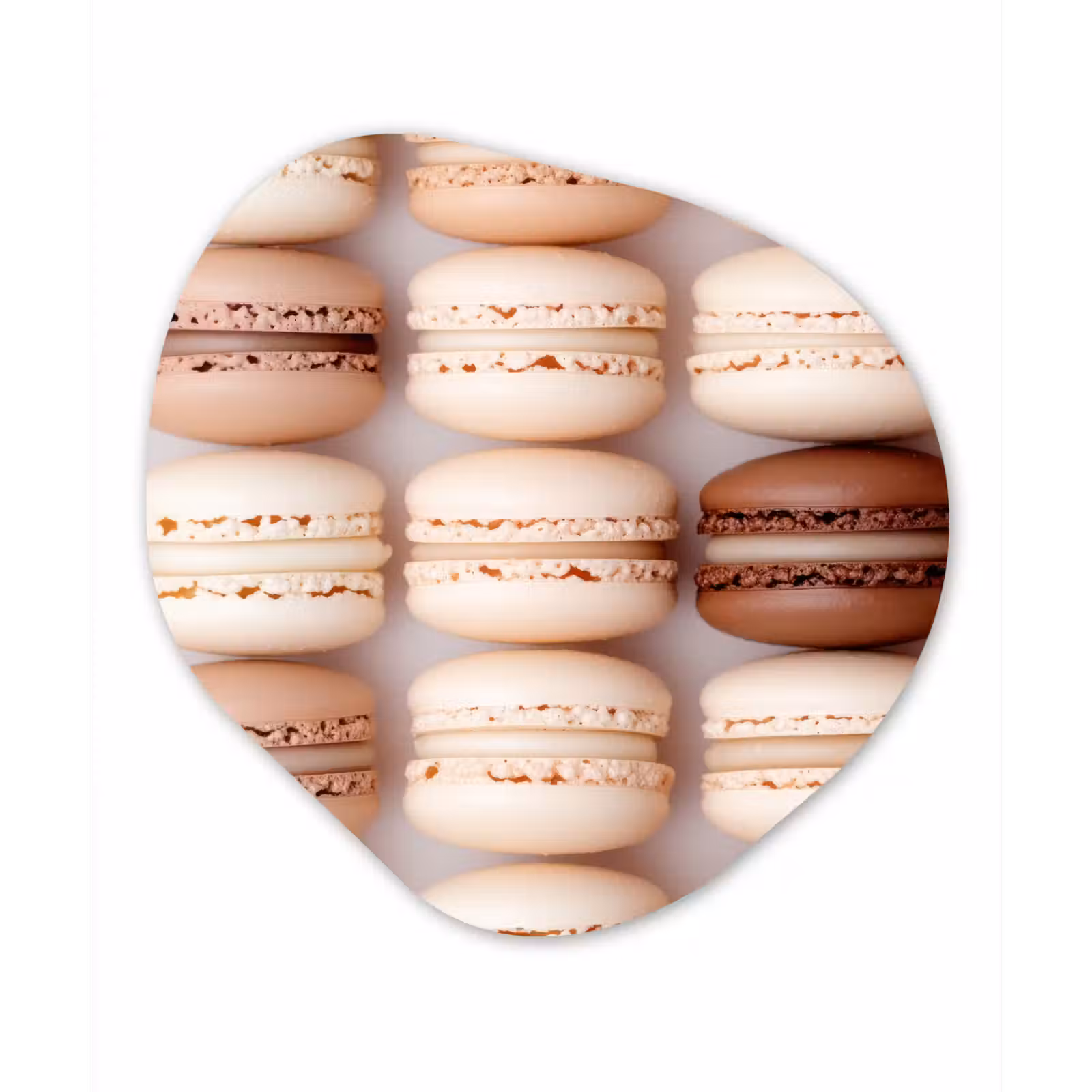 Organisch schilderij - Glas - Macarons - Beige - Bruin — 1