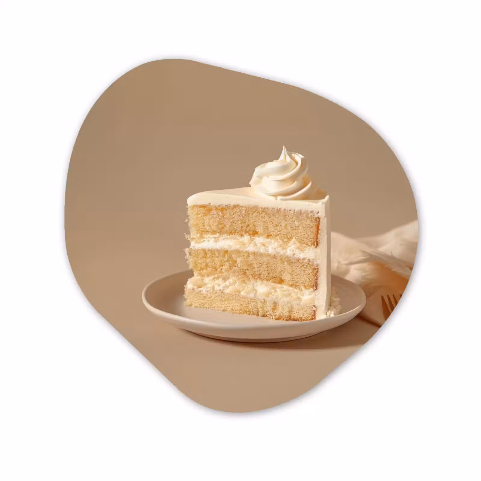 Organisch schilderij - Glas - Vanilletaart - Cake - Romig — 1