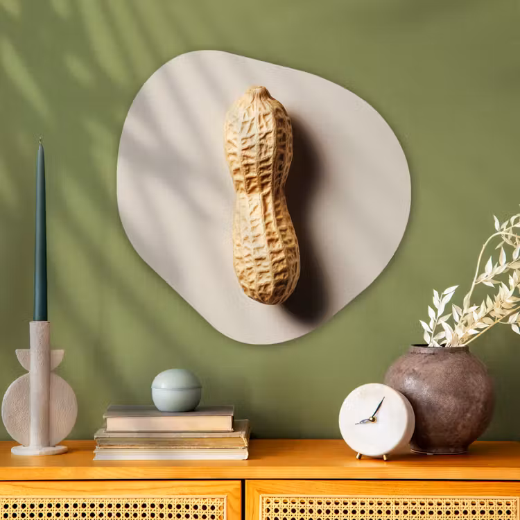 Organisch schilderij - Glas - Pinda - Ruw - Beige — 2
