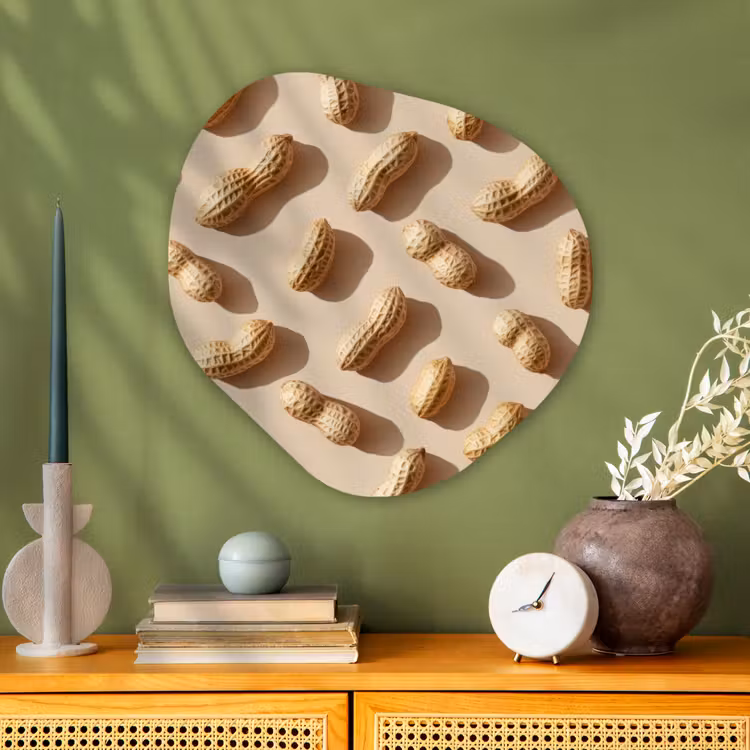 Organisch schilderij - Glas - Pinda's - Patroon - Beige — 2