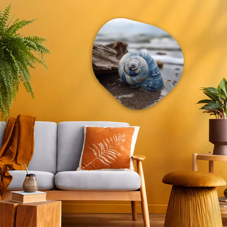 Organisch schilderij - Glas - Schelp - Strand - Blauw - Zee — 3