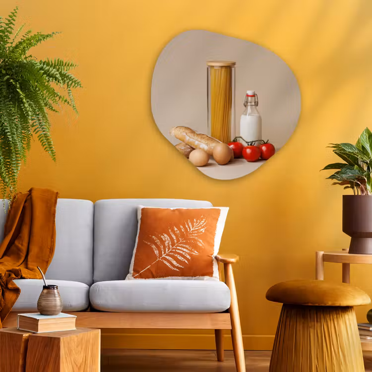 Organisch schilderij - Glas - Spaghetti - Melk - Tomaten - Eieren - Brood — 3