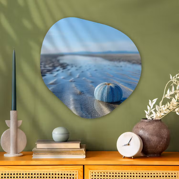 Organisch schilderij - Glas - Strand - Schild - Water - Blauw — 2