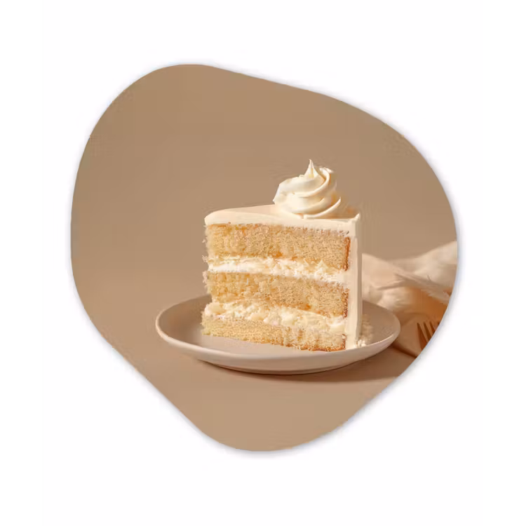 Organisch schilderij - Glas - Vanilletaart - Cake - Romig — 1