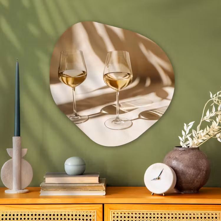 Organisch schilderij - Glas - Wijn - Wijnglazen - Wit — 2