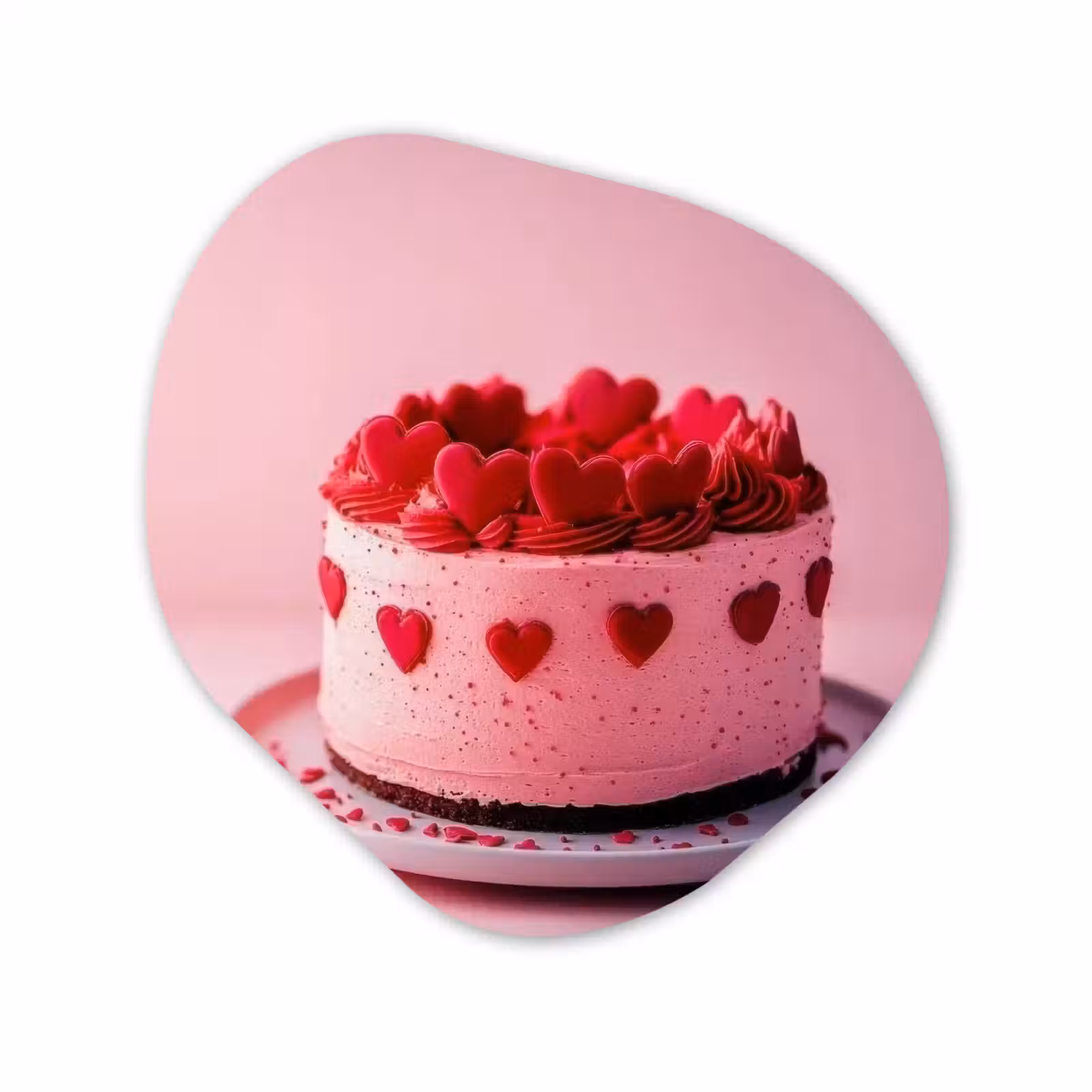 Organisch schilderij - Glas - Taart - Hart - Roze — 1