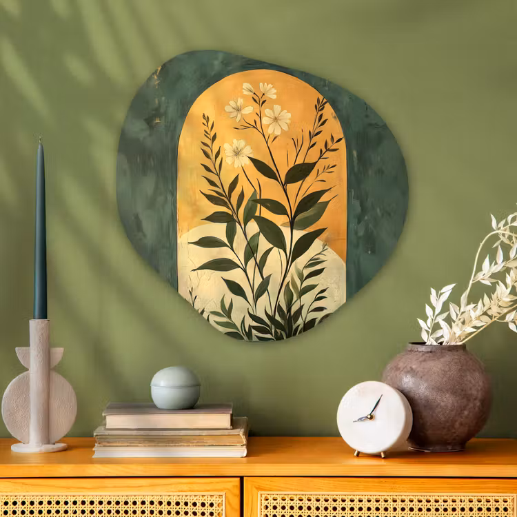 Organisch schilderij - Glas - Plant - Bloemen - Wit — 2