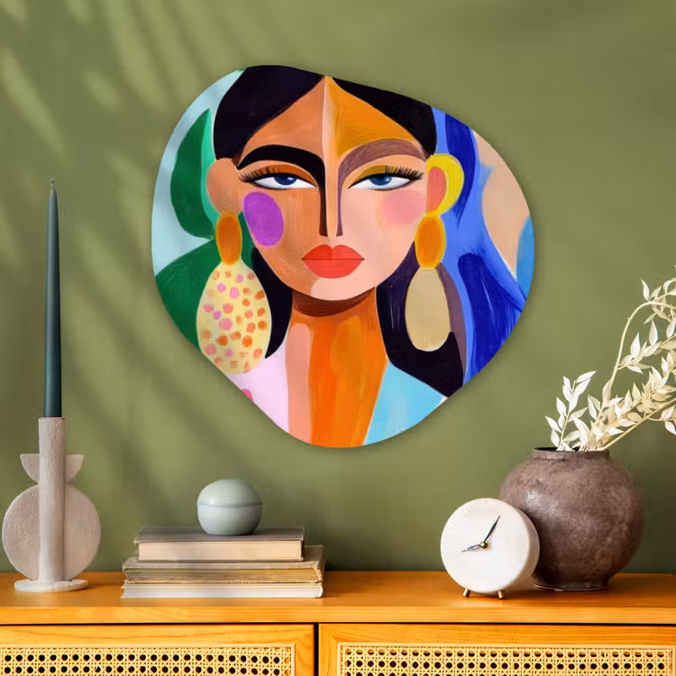 Organisch schilderij - Glas - Portret - Vrouw - Modern — 2