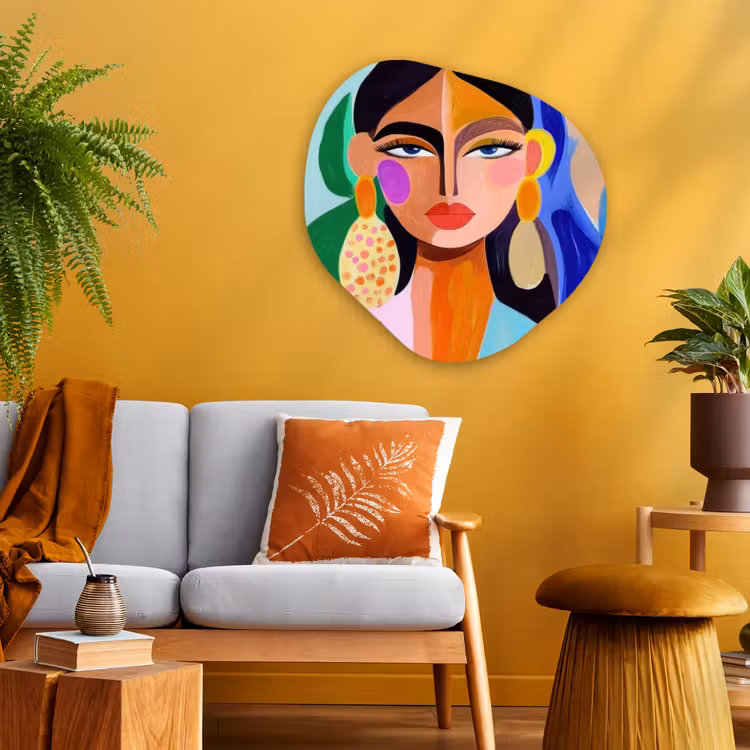 Organisch schilderij - Glas - Portret - Vrouw - Modern — 3