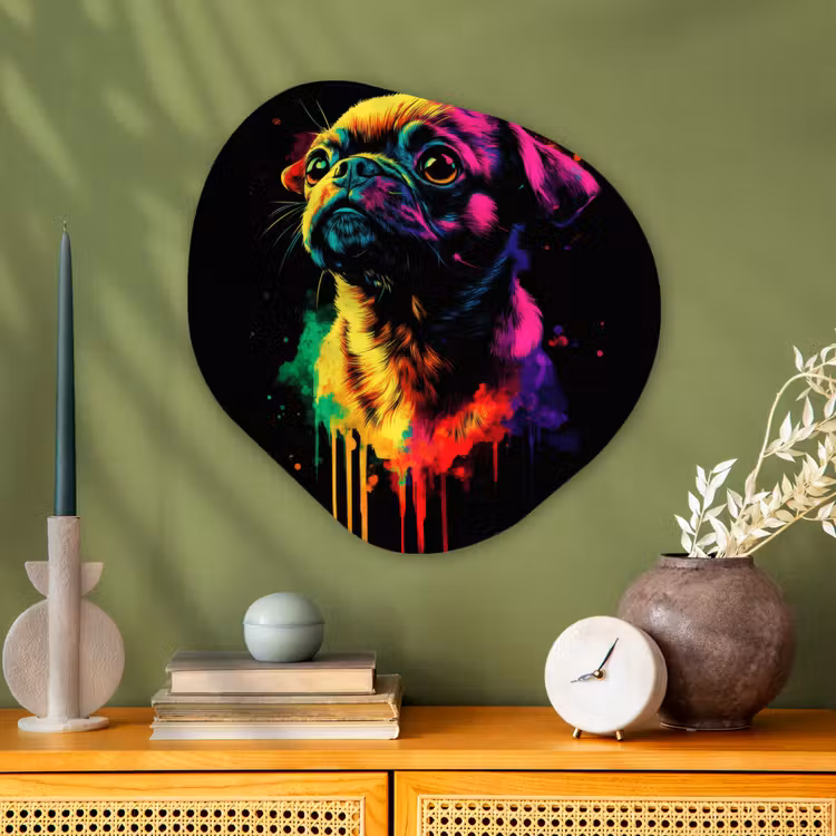 Organisch schilderij - Glas - Puck - Hond - Verf - Kleuren — 2