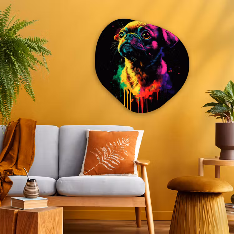 Organisch schilderij - Glas - Puck - Hond - Verf - Kleuren — 3
