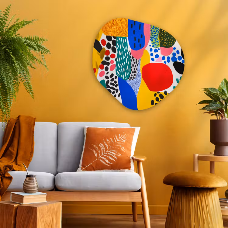 Organisch schilderij - Glas - Stippen - Vormen - Modern - Kleuren — 3
