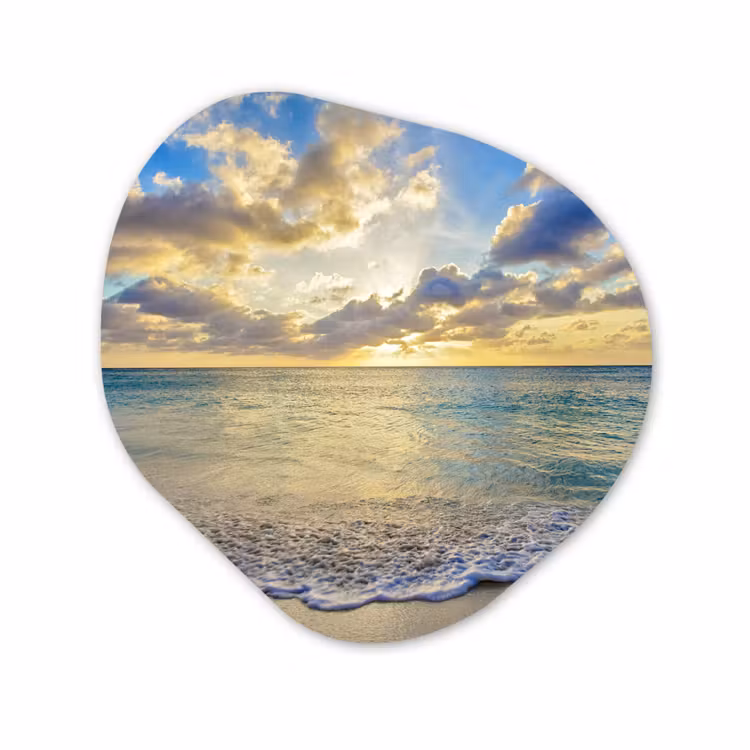 Organisch schilderij - Forex - Zee - Strand - Wolken - Zon — 1