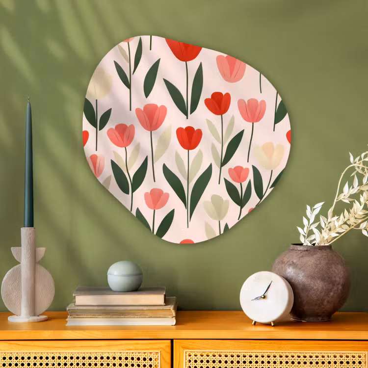Organisch schilderij - Glas - Tulpen - Modern - Roze — 2