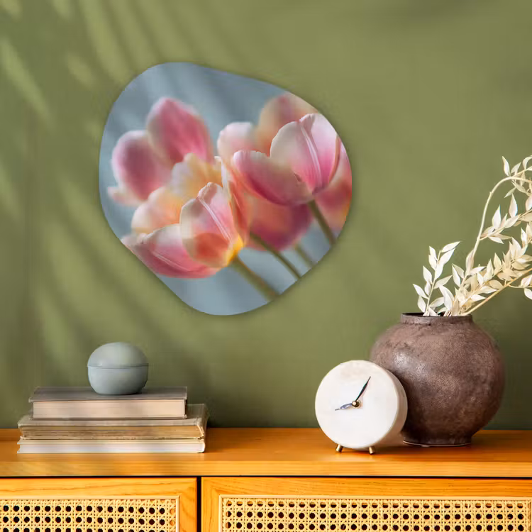 Organisch schilderij - Forex - Tulpen - Roze - Stelen — 2