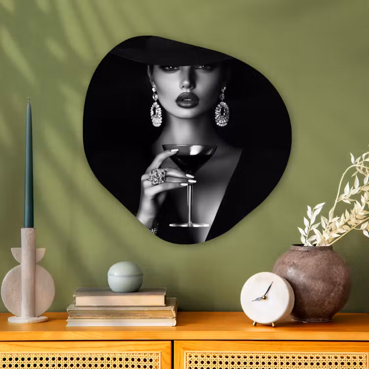 Organisch schilderij - Glas - Vrouw - Cocktail - Chic — 2