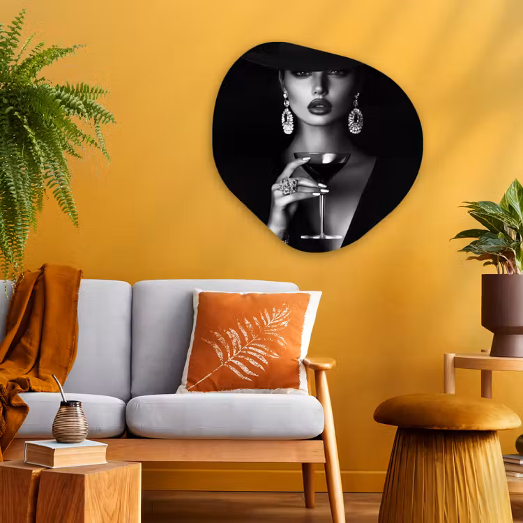 Organisch schilderij - Glas - Vrouw - Cocktail - Chic — 3