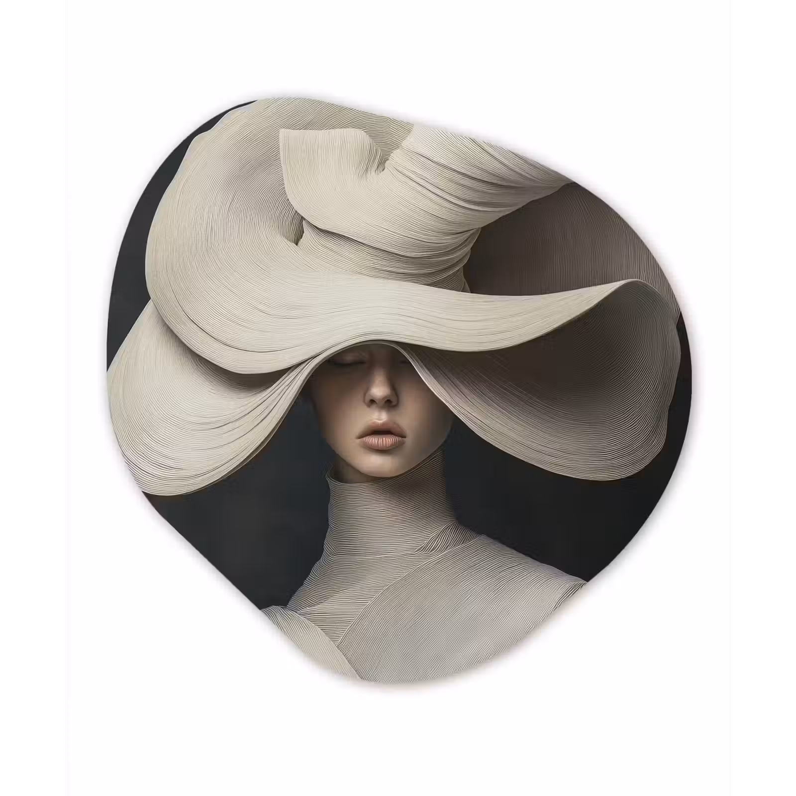 Organisch schilderij - Glas - Modern - Vrouw - Hoed — 1