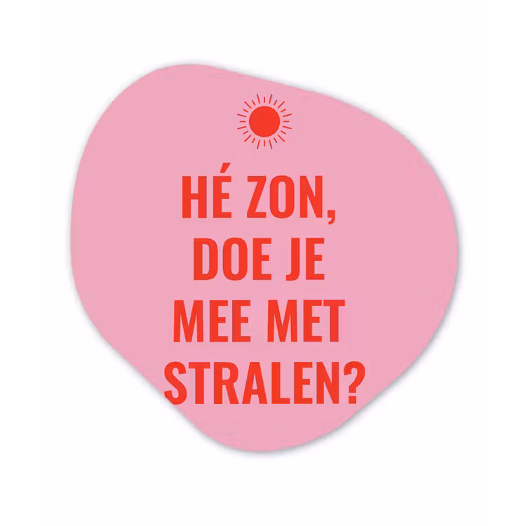 Organisch schilderij - Glas - Roze - Zon - Quote — 1
