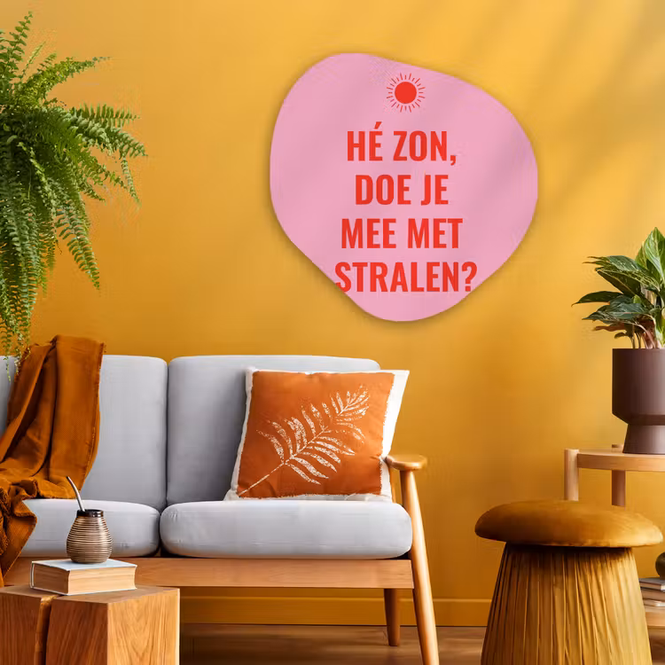 Organisch schilderij - Glas - Roze - Zon - Quote — 3