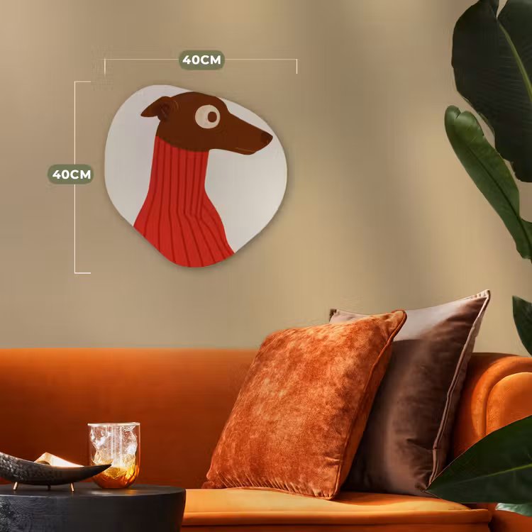 Organisch schilderij - Forex - Silhouet - Hond - Trui - Rood — 4