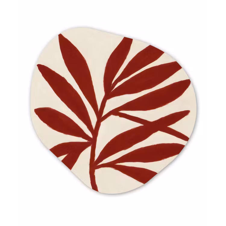 Organisch schilderij - Forex - Tak - Bladeren - Rood — 1