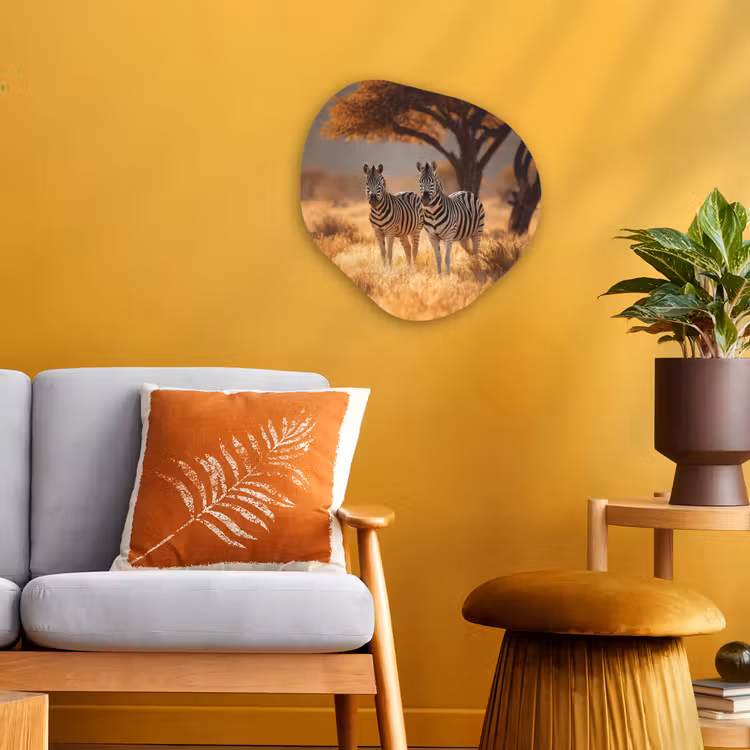 Organisch schilderij - Forex - Zebra's - Savannelandschap - Gras — 3