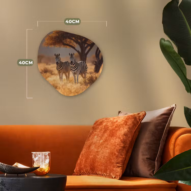 Organisch schilderij - Forex - Zebra's - Savannelandschap - Gras — 4