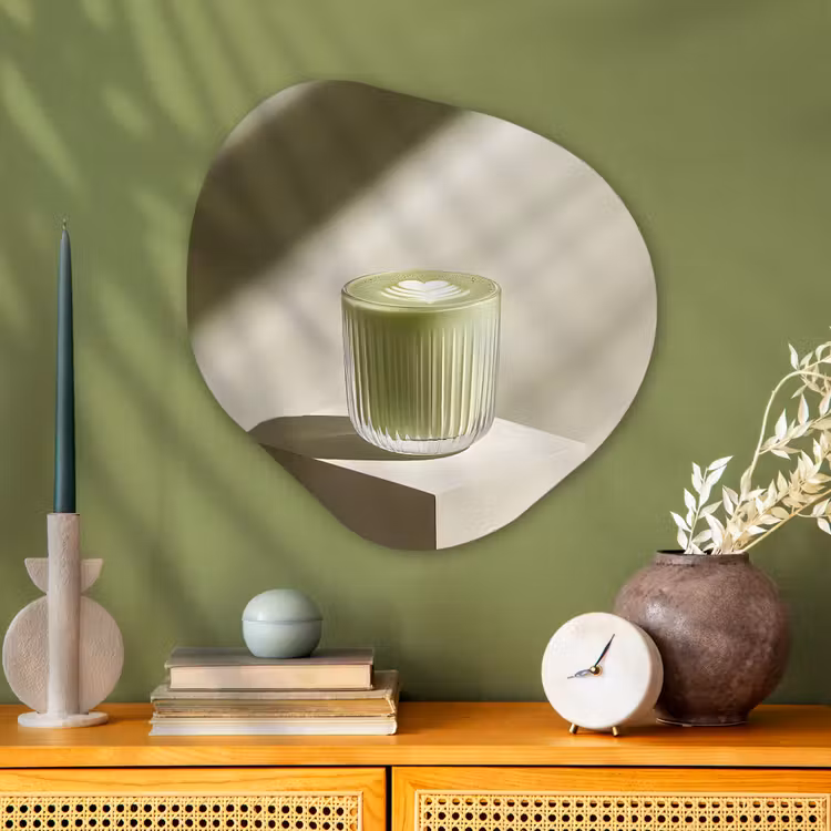 Organisch schilderij - Glas - Matcha - Glas - Groen - Minimalistisch — 2