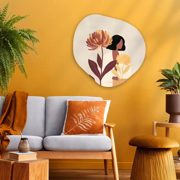 Organisch schilderij - Glas - Vrouw - Minimalistisch - Bloem — 3