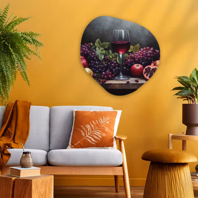 Organisch schilderij - Glas - Wijn - Fruit - Stilleven — 3