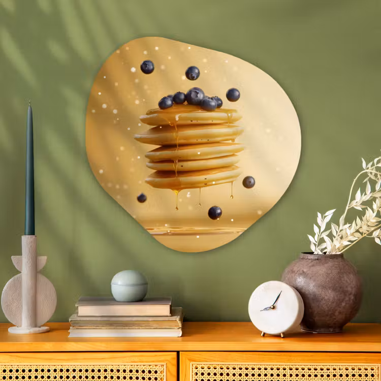 Organisch schilderij - Glas - Pannenkoeken - Eten - Honing - Geel — 2
