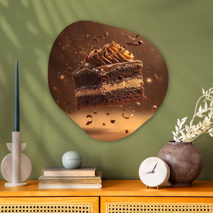 Organisch schilderij - Glas - Taart - Chocolade - Eten - Brownie — 2