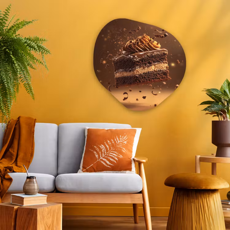 Organisch schilderij - Glas - Taart - Chocolade - Eten - Brownie — 3