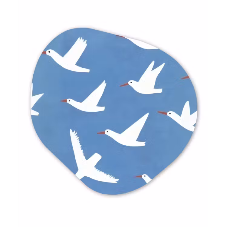 Organisch schilderij - Glas - Vogels - Wit - Patroon — 1