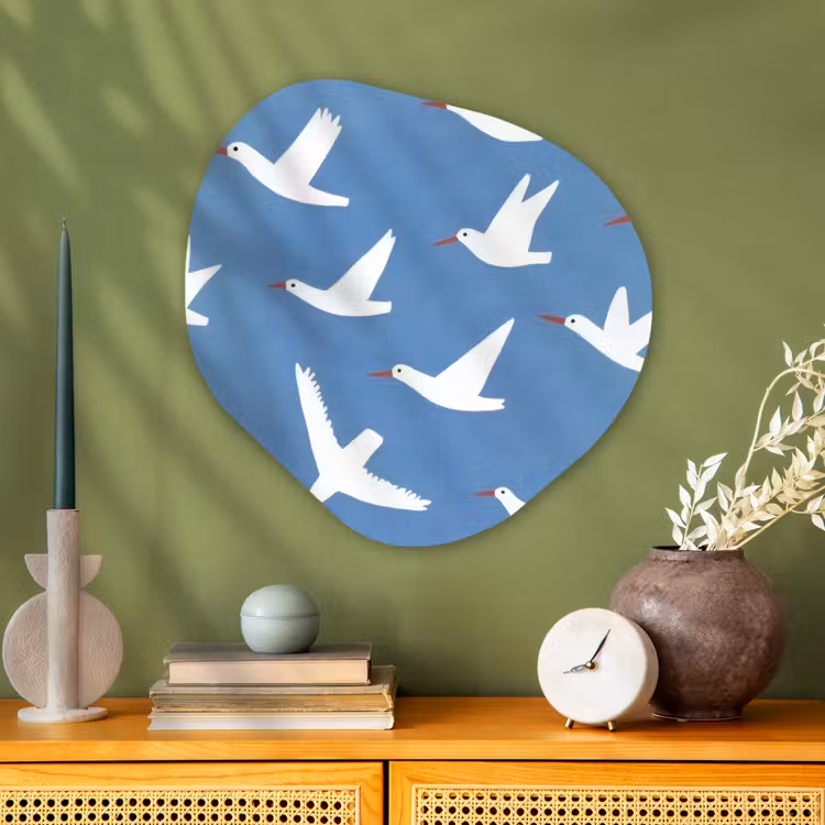 Organisch schilderij - Glas - Vogels - Wit - Patroon — 2