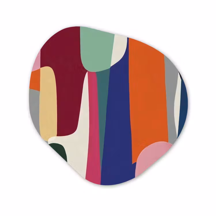 Organisch schilderij - Glas - Vormen - Ritmisch - Kleuren - Abstract — 1
